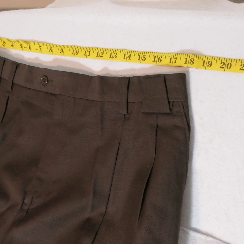 Tiglio Men Suit 48 Brown Super 150s Wool 3-Piece Italian Merino Eclectic Grandpa